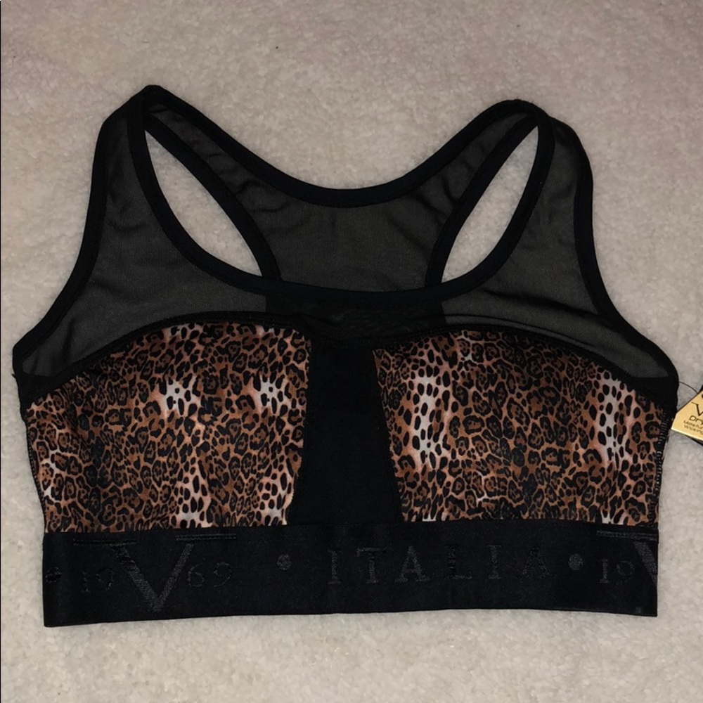 Italia Versace Leopard  luxury sport athletic bra